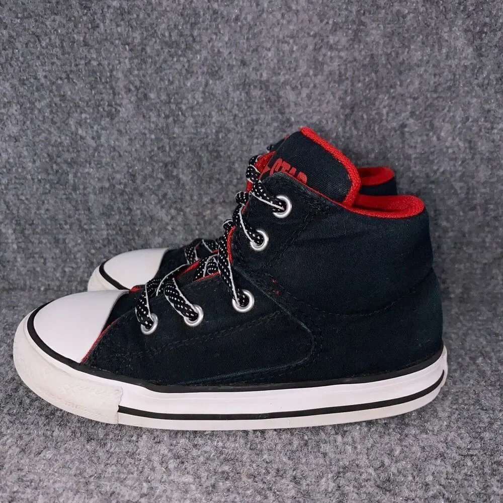 Converse Kids Black and Red High-Top Sneakers
